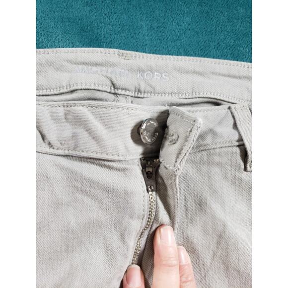 Micahel Kors Jeans Size 12 Womens Gray Pants Denim Logo Mid Rise Straight - Picture 6 of 13